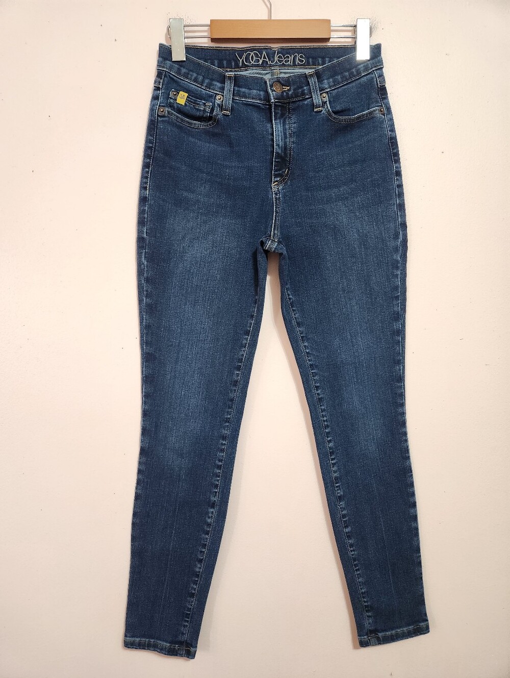 Yoga Jeans Second Denim Classic Dark Wash Skinny Fit Mid Rise Stretch Size 27